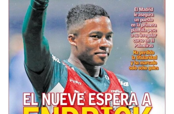 Endrick, do Palmeiras, tem lugar garantido no elenco principal do Real Madrid, diz jornal