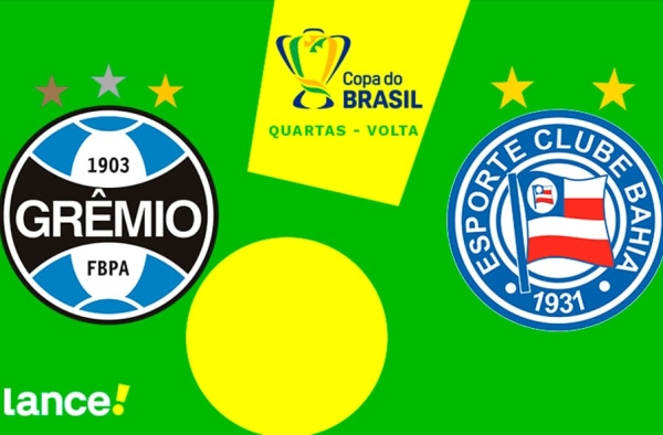 Grêmio x Bahia: onde assistir ao vivo, horário e escalações do jogo de hoje pela Copa do Brasil