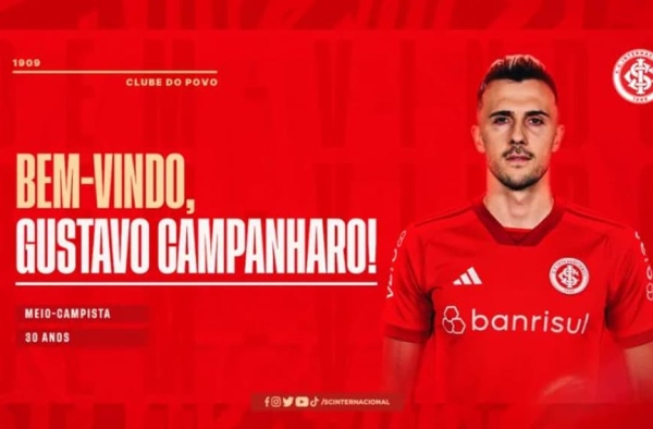 Gustavo Campanharo é anunciado pelo Internacional