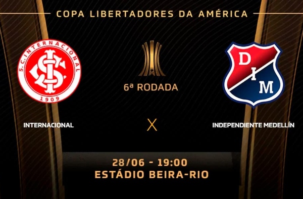 Internacional x Independiente Medellín: onde assistir, prováveis escalações e desfalques do jogo pela Libertadores