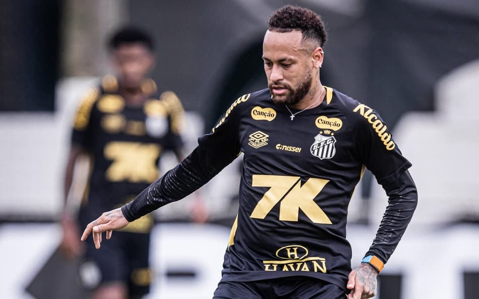 Com presença de Neymar, Santos treina finalizações no CT Rei Pelé