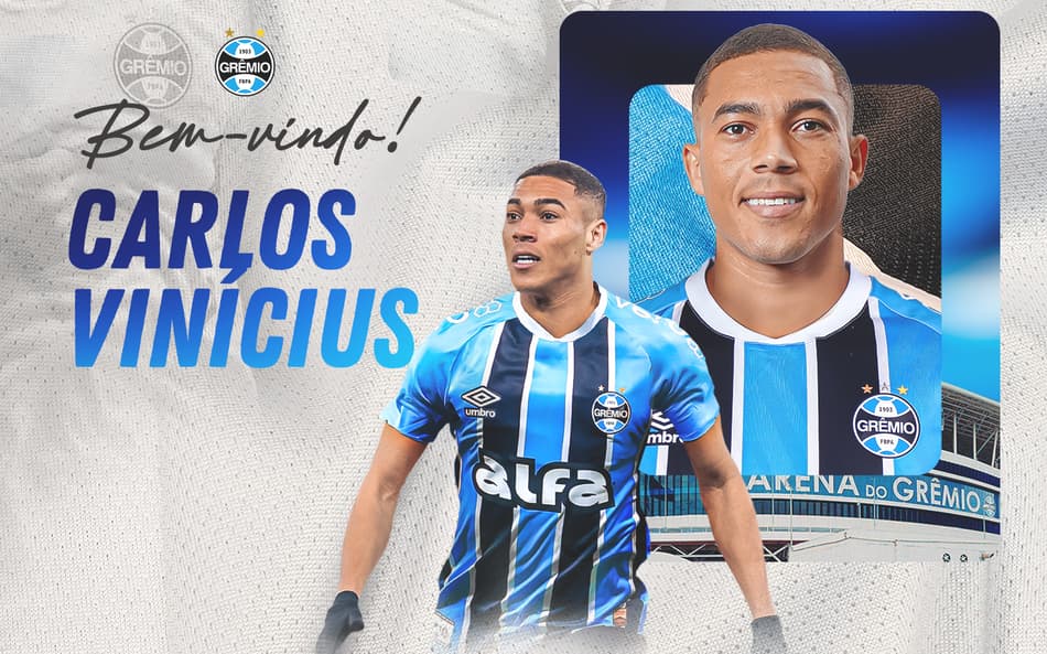 Grêmio confirma contratação do centroavante Carlos Vinícius